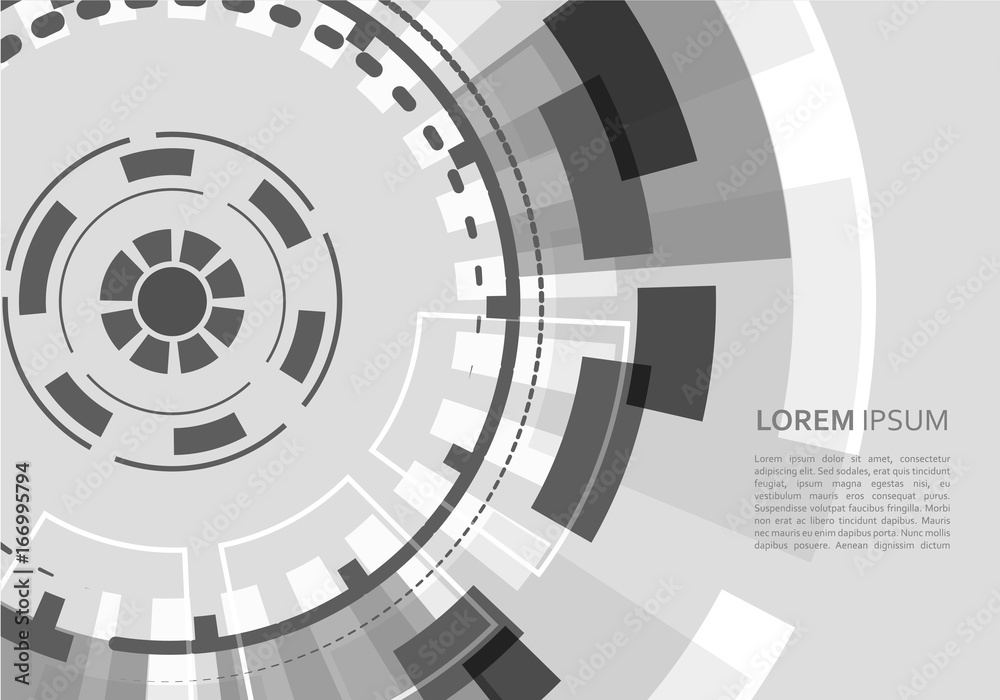 Poster brochure with abstract round background. technology and industry design