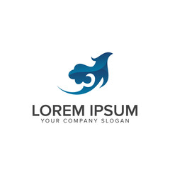 bird cloud logo design concept template