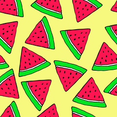 Fruit, seamless, cartoon, vector pattern.