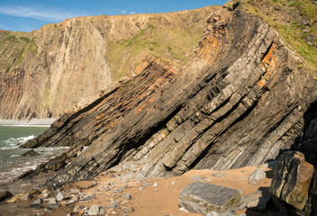 Unique structure of rocks at Hartland Quay in North Devon