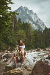 Naklejka na ściany i meble Romantic date in the Alps