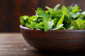Fresh mint on the table