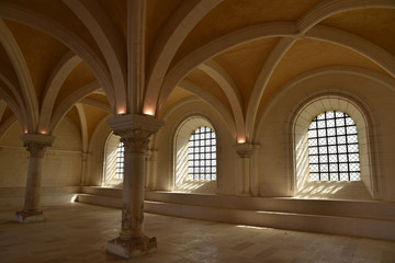 Fototapeta na wymiar Salle capitulaire de l'abbaye Saint-Germain à Auxerre en Bourgogne, France