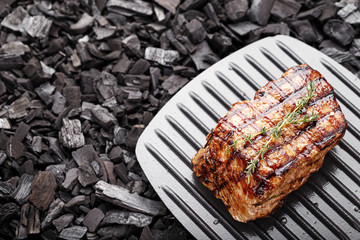 Cooked grilled steak