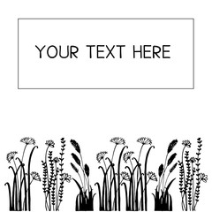 Hand drawn boughs with leaves vector doodle wild floral design elements illustration. For your text here.