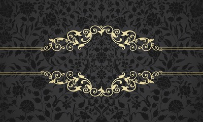 wedding card design, paisley floral pattern , India