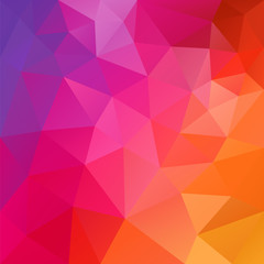 Obraz premium vector abstract irregular polygon background with a triangle pattern in hot spectrum color - orange, red, pink, magenta and purple