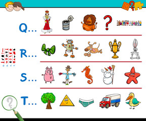 Fototapeta premium first letter of a word educational worksheet