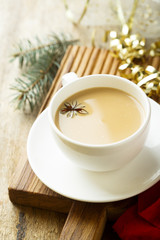 Homemade tea with milk or chai latte