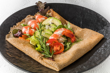 そば粉のクレープ　ガレット　 galette French food