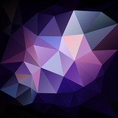 vector abstract irregular polygon background with a triangle pattern in dark purple, blue and black color