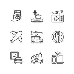 Outline icons. Airport