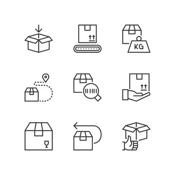 Outline icons. Delivery