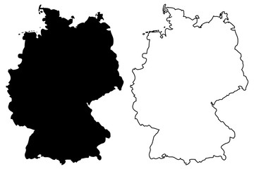 Germany map vector illustration, scribble sketch Germany