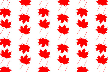 Maple leaf - vector white-red pattern