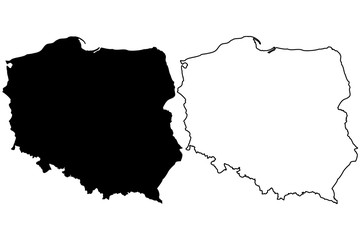 Poland map vector illustration, scribble sketch Poland
