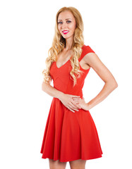 Fototapeta premium Portrait close up of young beautiful blonde woman