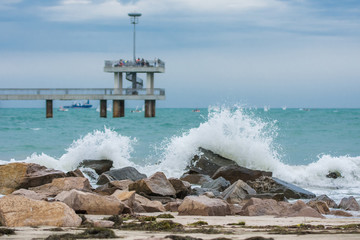 Stormy weather on the beach