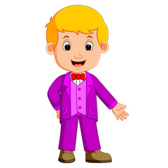 elegant young man in business suit