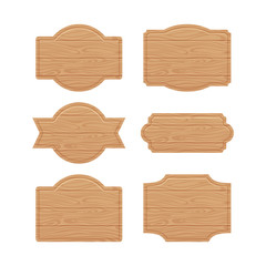 Set of wooden sign boards for sales prices