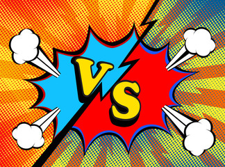 Versus. vs. Fight backgrounds pop art retro comic style design. Vector illustration.