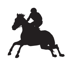 Horse racing vector silhouette