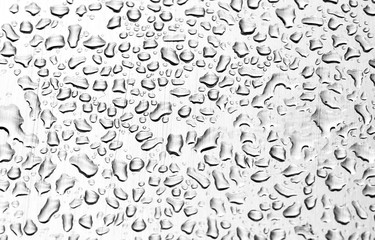 Raindrops on metal surface