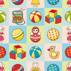 Child toy seamless pattern. Design element 