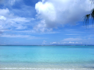 Turquoise waters of tropical island beach