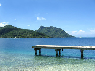 Dock on the water near Bora Bora