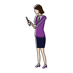 businesswoman holding tablet pc device work