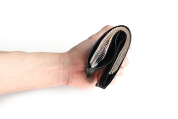 Purse with a lot of money