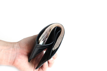 Purse with a lot of money