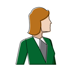 profile businesswoman gesturing professional person