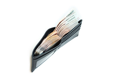 Purse with a lot of money