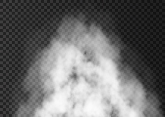 White smoke explosion  isolated on transparent background.