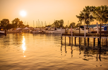 Fototapeta premium Boat Marina Sunset