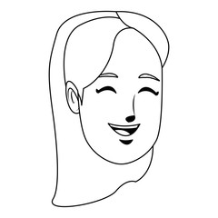 girl smiling character with close eyes portrait