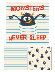 Monsters never sleep. Surface design