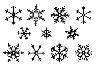 Snowflake set vector icon