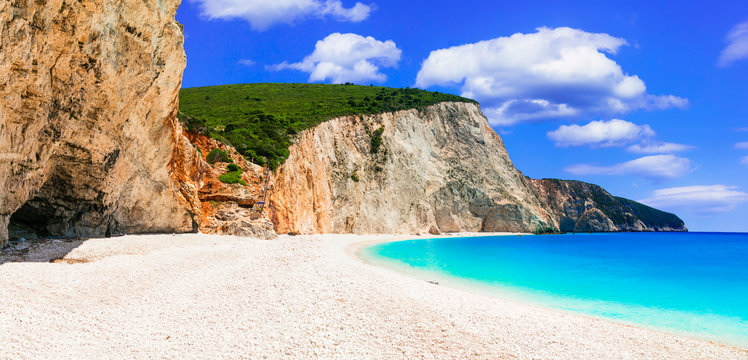 Greece. Most beautiful beaches. Porto Katsiki in Lefkada island