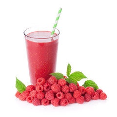 Raspberry smoothie and berries
