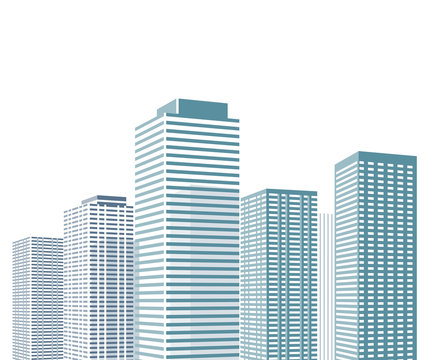 Stadtbild mit Hochhäusern Illustration