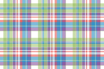 Tartan color plaid fabric seamless pattern
