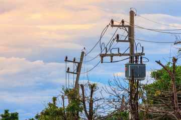 electric pole in private village