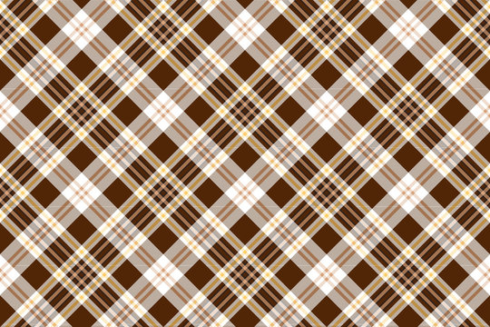 Check brown beige textile seamless pattern