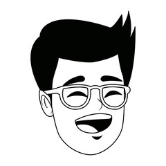 happy boy face smiling character