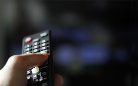 Flicking through TV channels with remote