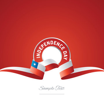 Chile Independence Day ribbon logo icon