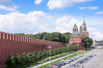 Kremlin clock tower, with a red star on the tower